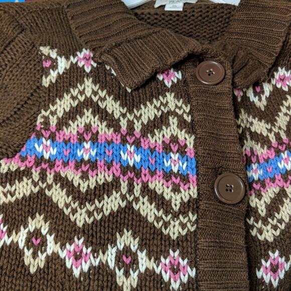 CHILDREN'S PLACE Brown Sweater Cardi Dress 7/8 Med - Picture 8 of 8